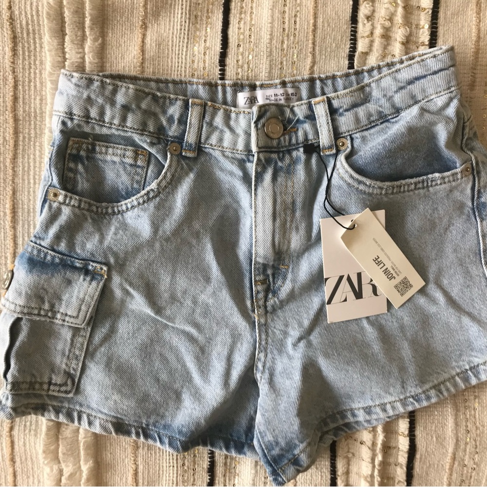 new, never used Zara denim shorts for girls